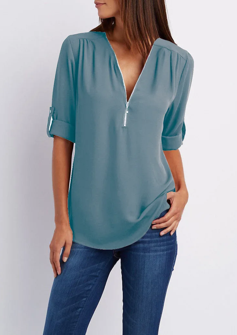 Jasmine Bluse med glidelås