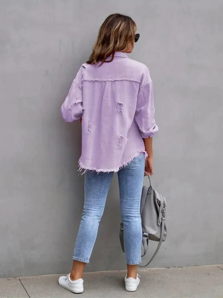 Freya Oversized Ripped Denim-jakke