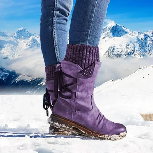 Warme italienische High-Top-Winterstiefel für Damen