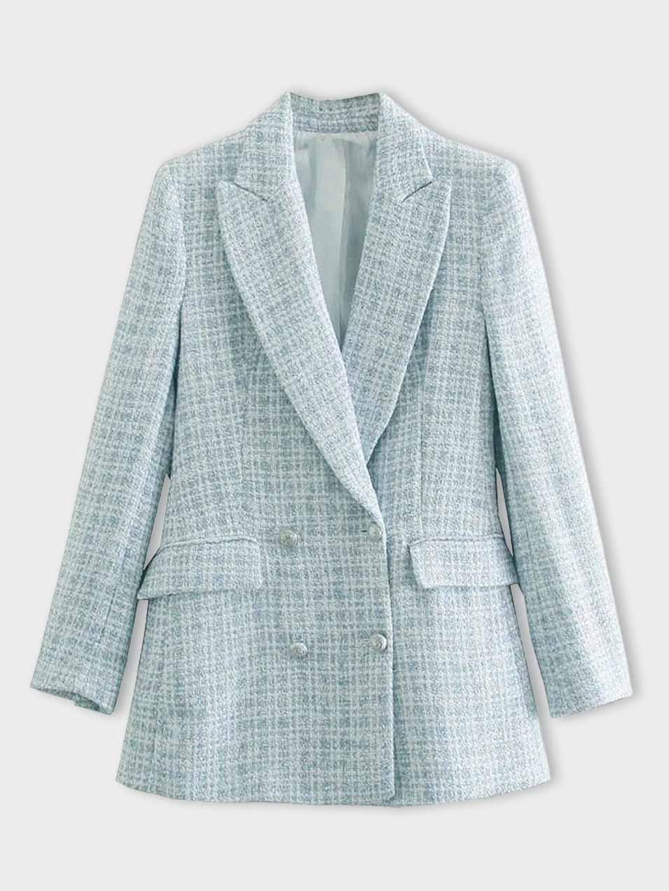 Greta kjørte en tweed-blazer