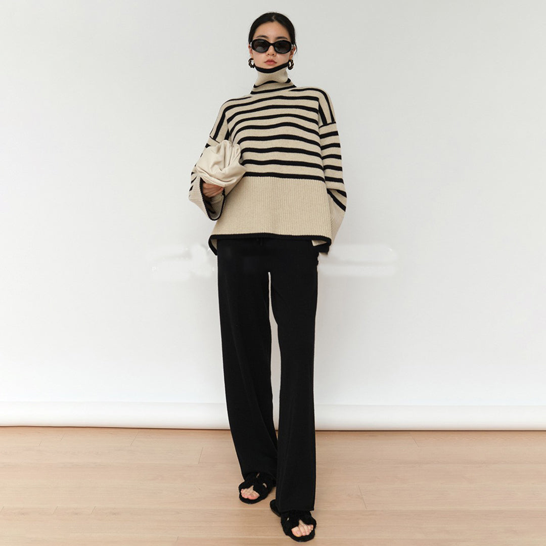 Galilea- Stripete turtleneck genser