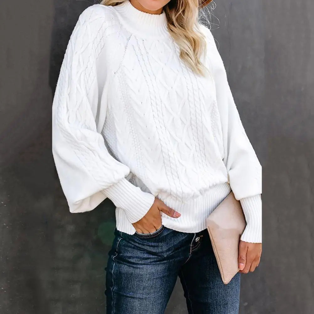 Renata- Strikket genser med langermet lanternestil for kvinner