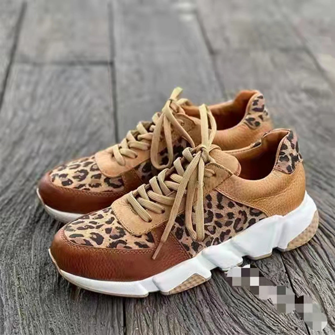 Aurora- Ultralette joggesko med leopardprint