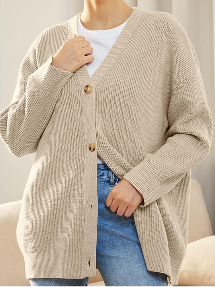 Carina- Casual Comfort Cardigan med knapper for kvinner