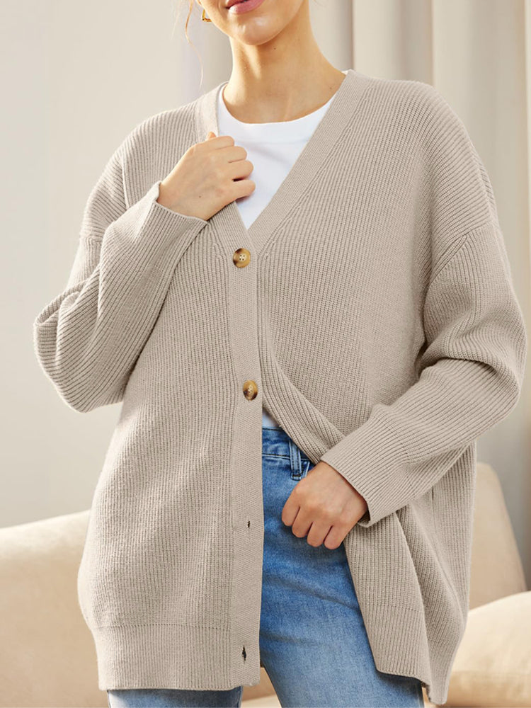 Carina- Casual Comfort Cardigan med knapper for kvinner