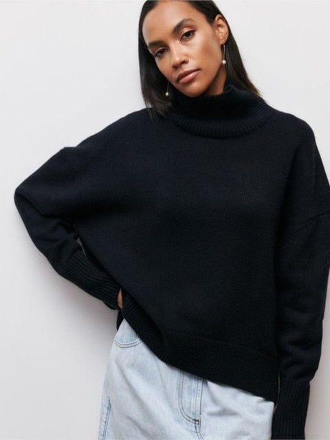 Viviana- Langermede strikkede gensere med turtleneck