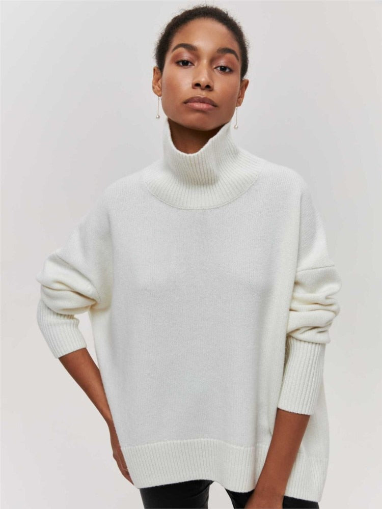 Viviana- Langermede strikkede gensere med turtleneck