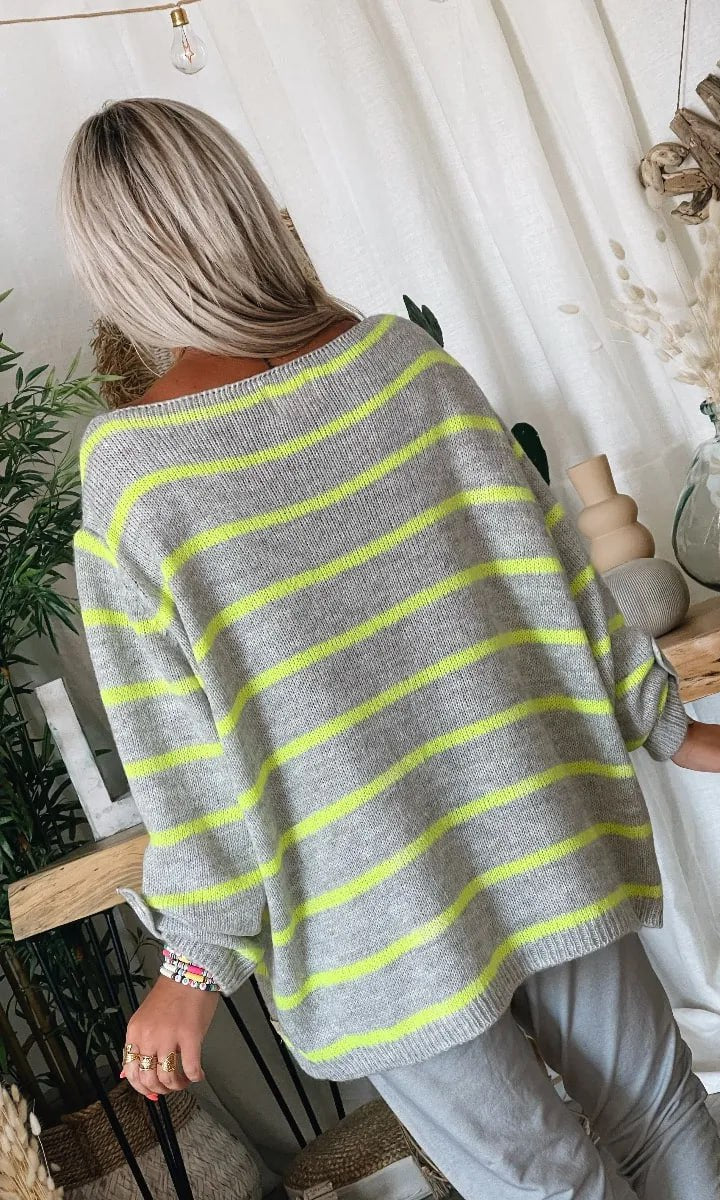 Maria- Strikket genser med stripedesign for kvinner